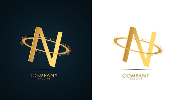 Nuevo diseño de logotipo de lujo moderno con color dorado.