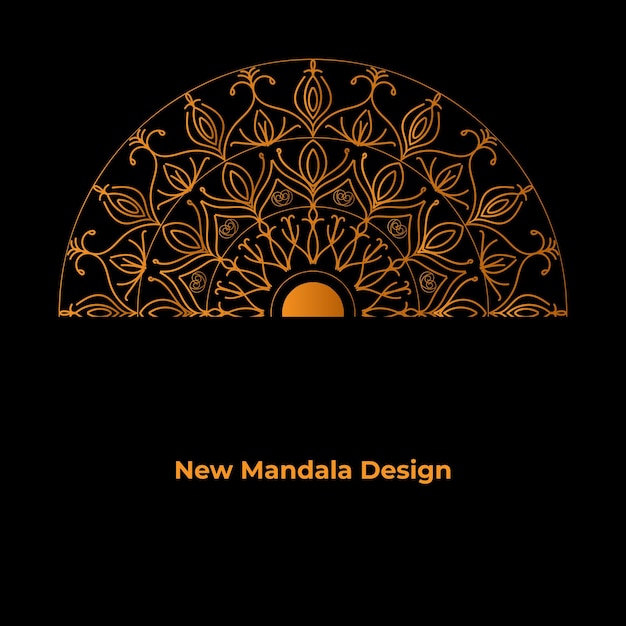 Nuevo Diseño De Mandala Con Color Dorado