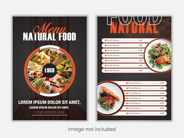 Nuevo diseño de menú comida americana plantilla