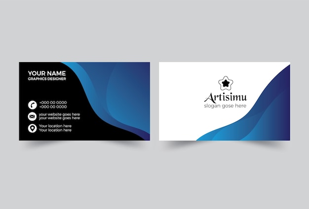 Nuevo diseño moderno de tarjeta de presentación corporativa con fondo degradado