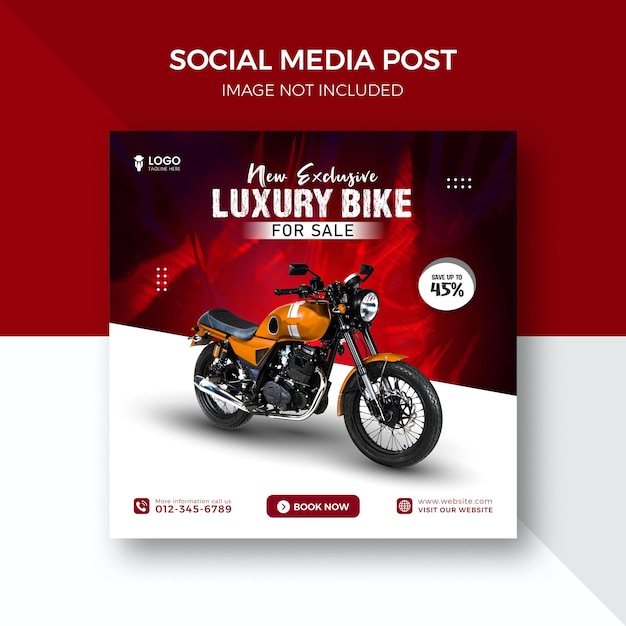 Nuevo diseño de plantilla de publicación de redes sociales de motocicletas