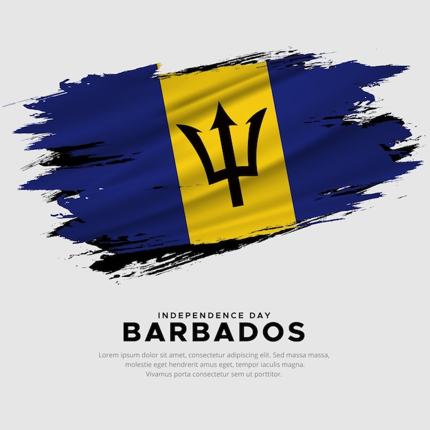 Nuevo diseño del vector del día de la independencia de Barbados Bandera de Barbados con vector de pincel abstracto