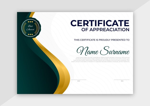 nuevo diseño vectorial de certificado de tendencia moderna