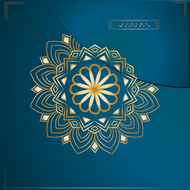 Nuevo diseño vectorial de color verde y dorado arte de mandala de lujo