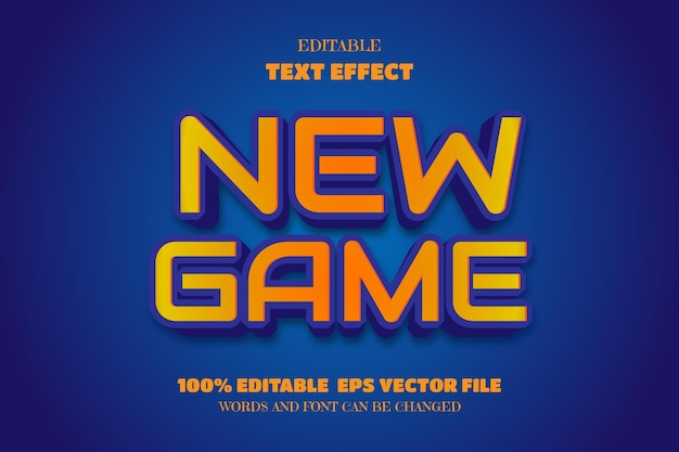 Vector nuevo efecto de fuente editable de texto de juego