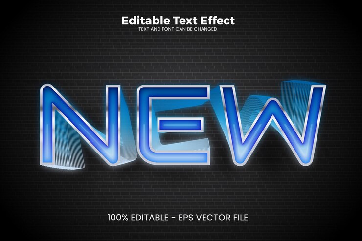 Vector nuevo efecto de texto editable en el estilo de tendencia moderna