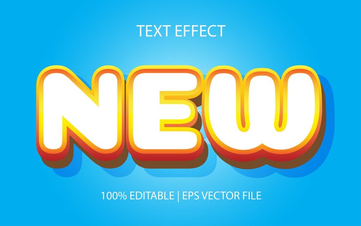 Vector nuevo efecto de texto, estilo de texto editable