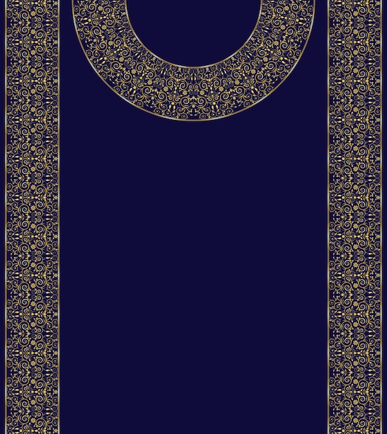 Vector nuevo estilo elegancia mujer vestido floral ornamento marco diseño vector en azul oscuro