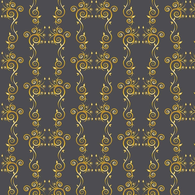 Nuevo estilo elegancia oro floral ornamento marcos patrón fondo diseño vector en color gris ceniza