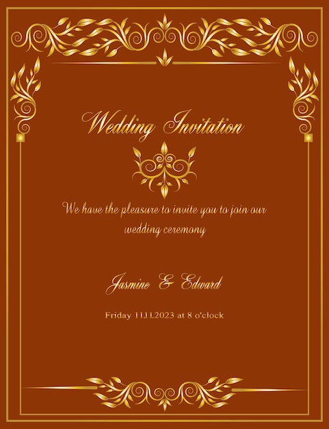 Nuevo estilo floral ornamento marco borde boda invitación tarjeta fondo diseño vector en sidra ora