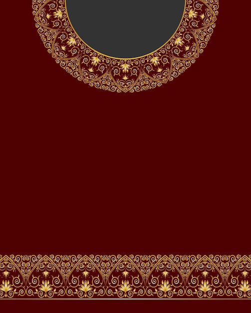 Nuevo estilo hermosa mujer dorada vestido floral ornamento borde marco diseño vector alrededor del cuello y ch