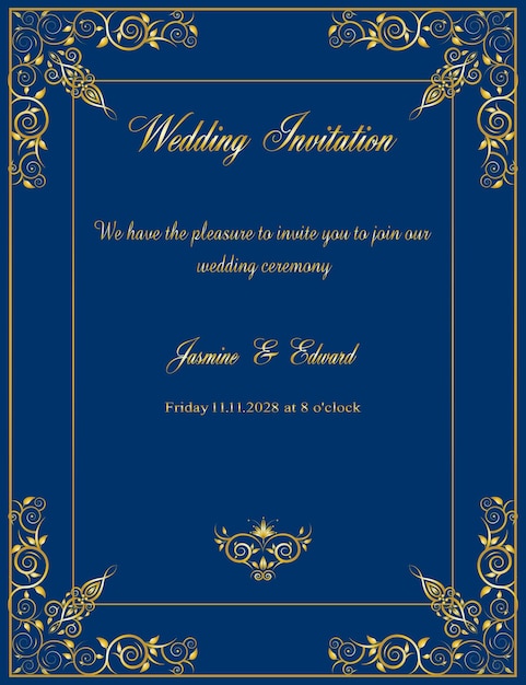 Nuevo estilo hermoso adorno floral dorado tarjeta de invitación diseño de fondo vector en colo egipcio