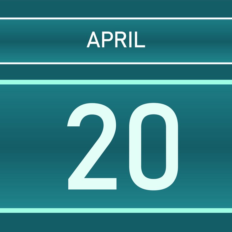 Vector nuevo estilo mes calendario de abril de 2025