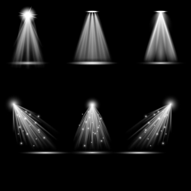 Un nuevo foco de luz blanca con efecto de luz brillante.