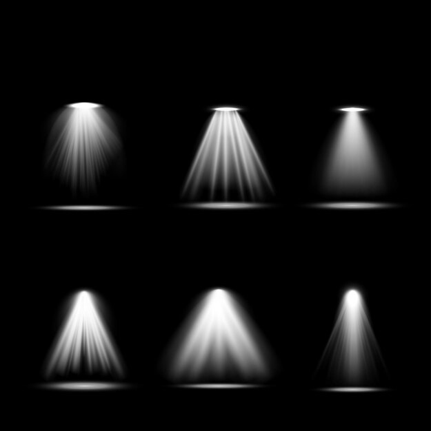 Un nuevo foco de luz blanca con efecto de luz brillante.
