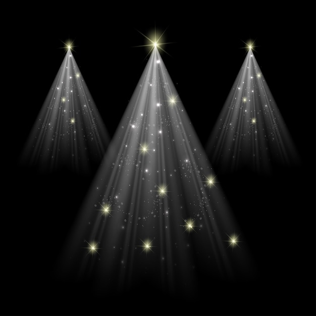 Un nuevo foco de luz blanca con efecto de luz brillante.
