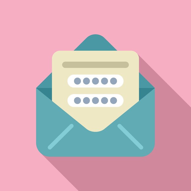 Nuevo icono de correo seguro vector plano paso seguro celular