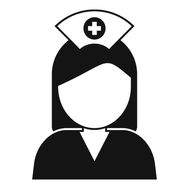 Nuevo icono de enfermera del hospital vector simple paciente de emergencia