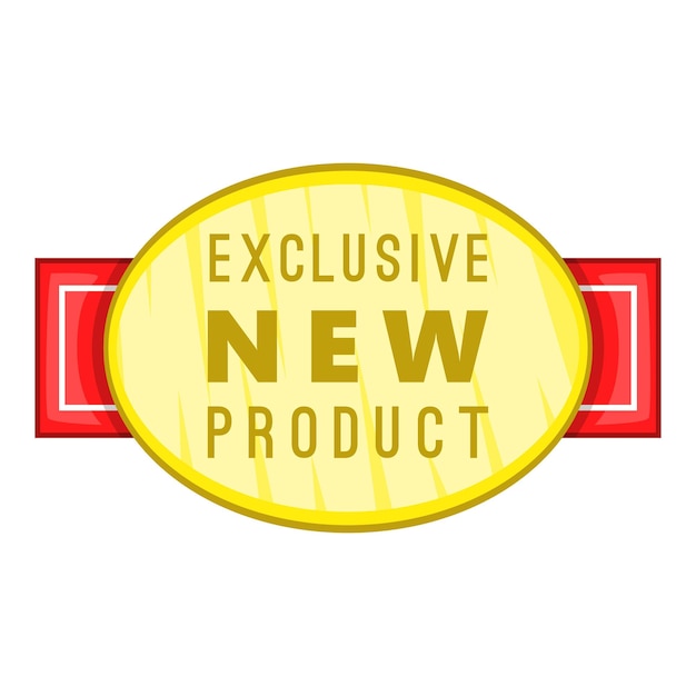 Nuevo icono de etiqueta de producto exclusivo ilustración de dibujos animados de nuevo icono de vector de etiqueta de producto exclusivo para web