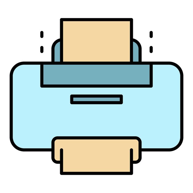 Nuevo icono de impresora Contorno nuevo icono de vector de impresora color plano aislado en blanco