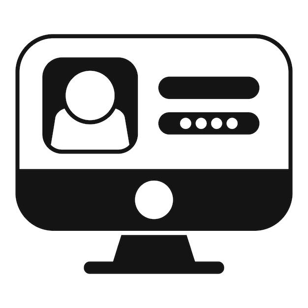Nuevo icono de inicio de sesión de dispositivo vector simple Formulario de número de datos