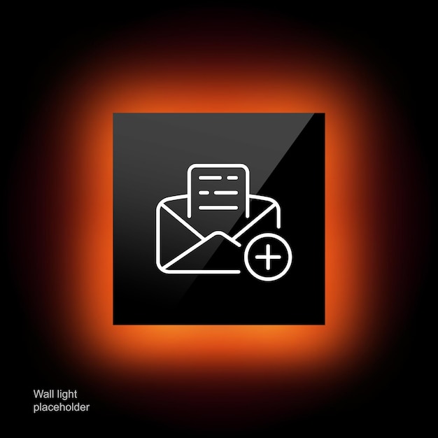 Nuevo icono de línea de correo Sobre de carta más cartas de correspondencia de correo de texto Enviar mensaje Concepto de comunicación Estilo Glassmorphism Icono de línea vectorial para Negocios y Publicidad