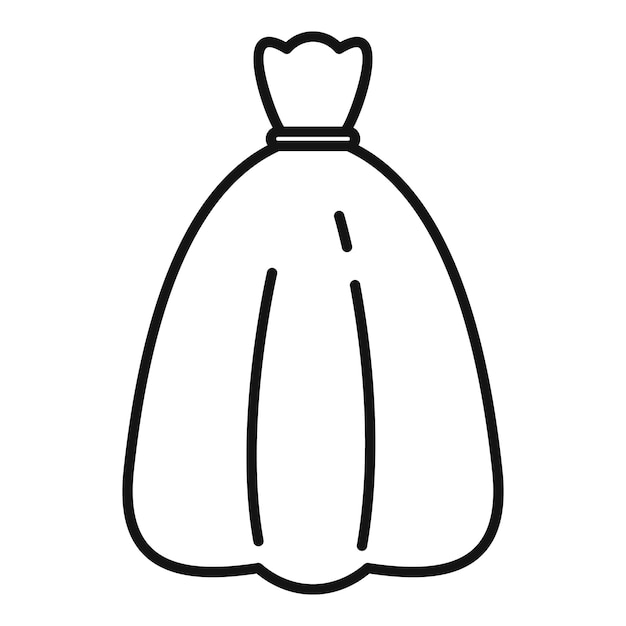 Nuevo icono de saco de basura contorno vector de transporte de productos orgánicos