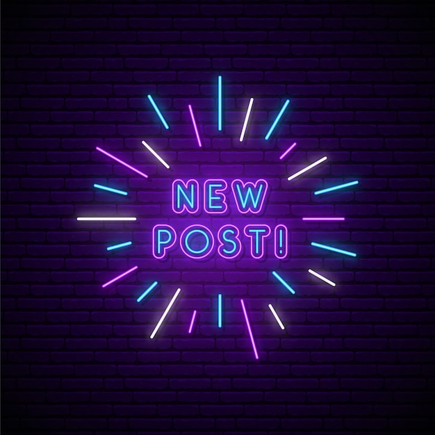 Nuevo letrero de neón de poste.