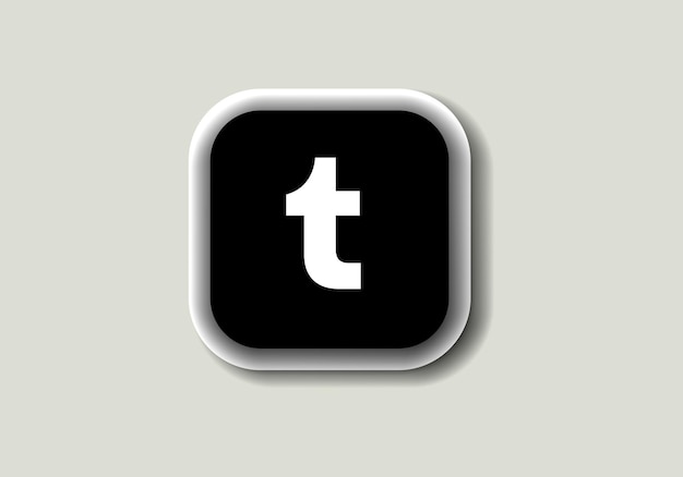 Nuevo logotipo e icono de Tumblr impresos en papel blanco Logotipo de la plataforma de redes sociales de Tumblr