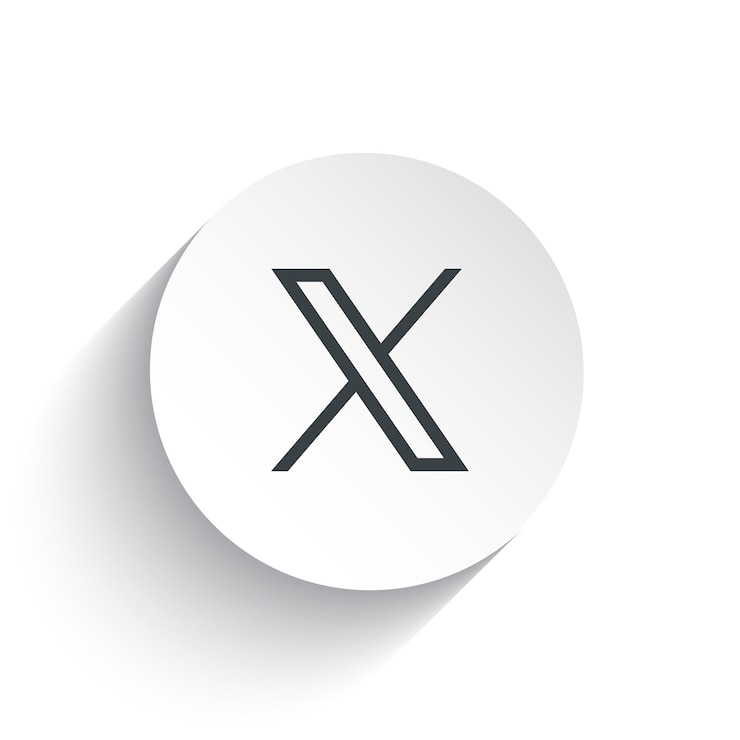 Vector nuevo logotipo de twitter icono vectorial x con botón redondo plano aislado en fondo blanco