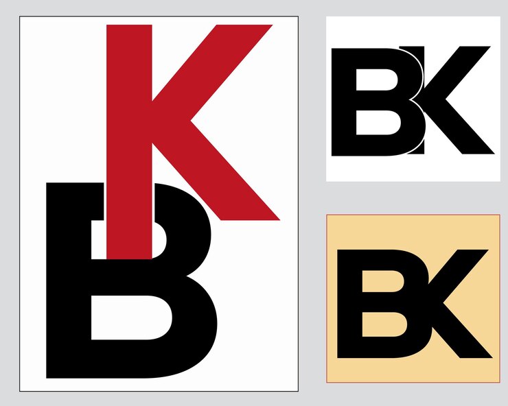 Vector nuevo mejor bk creativo inicial último logotipo bk abstracto bk último vector diseño de logotipo monograma designbk