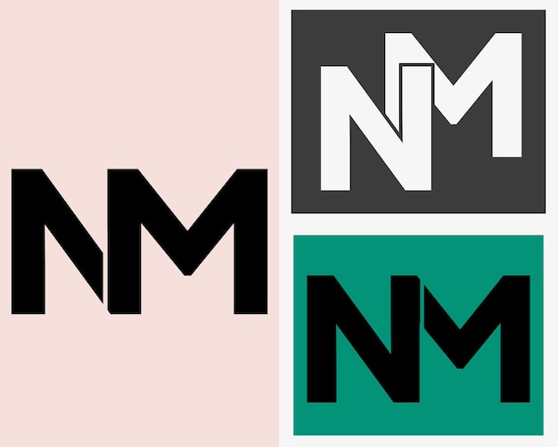 NUEVO MEJOR NM creativo inicial último logotipoNM abstractoNM último vector DiseñoNM Monograma diseño de logotipo