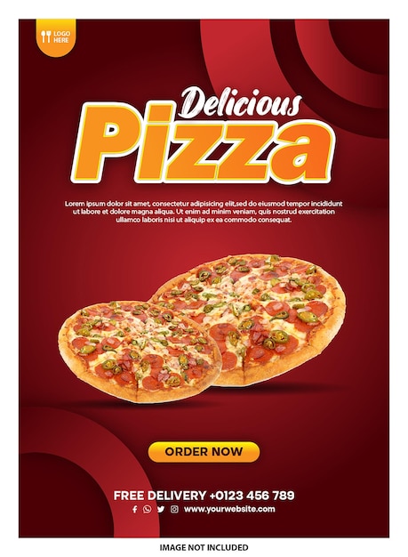 Nuevo menú pizza deliciosa póster