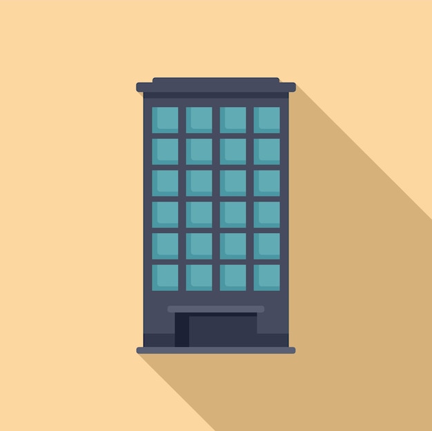 Nuevo plan icono de edificio de varios pisos vector plano bloque exterior
