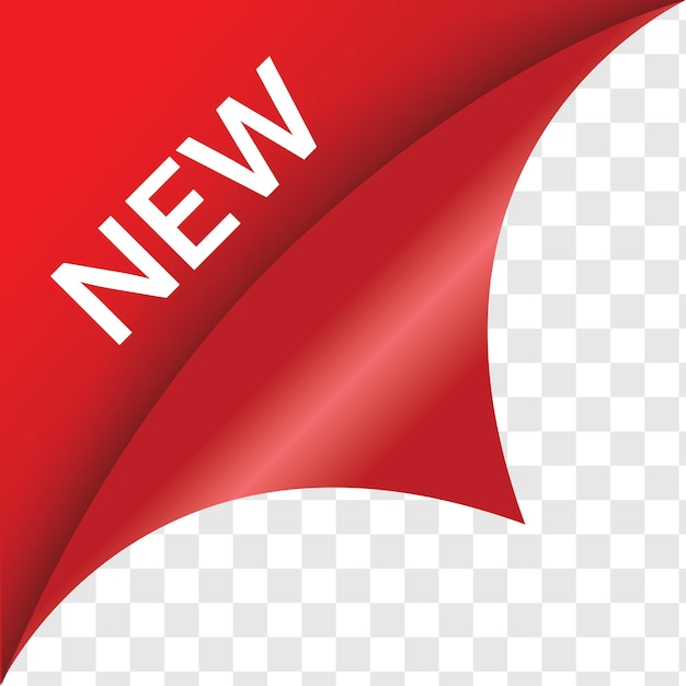 Nuevo producto de insignia etiqueta vector de color rojo
