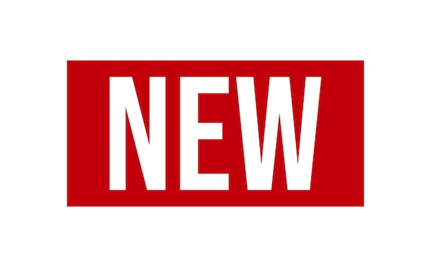 NUEVO sello de goma rojo sobre fondo blanco signo de sello nuevo sello nuevo