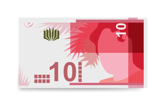 Nuevo sheqel israelí vector illustration indonesia timorleste conjunto de dinero conjunto de billetes 10 ils