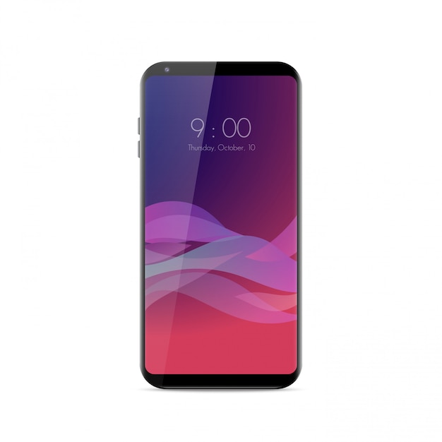 Nuevo teléfono móvil realista de estilo moderno. Vector smartphone aislado