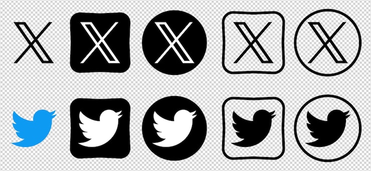 Vector nuevo twitter vs xcom novation elon mask icono de botón de redes sociales populares logotipo de mensajería instantánea de twitter vector editorial