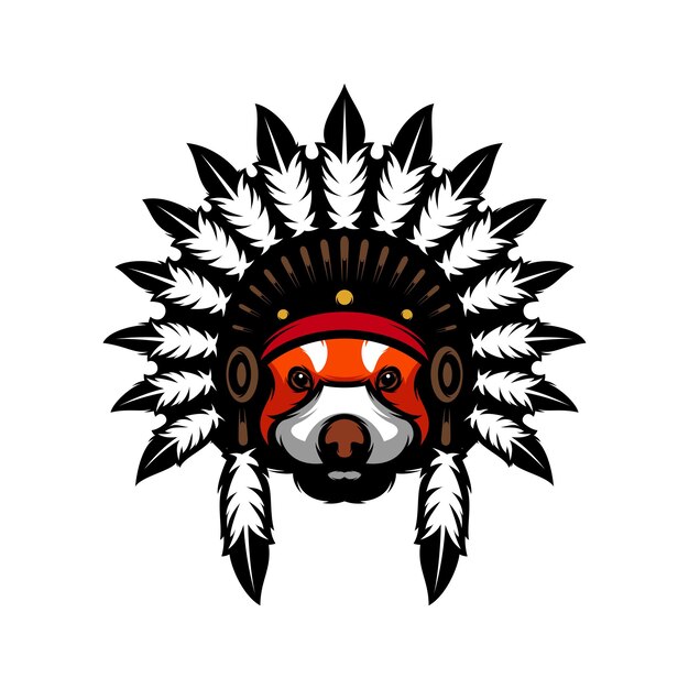 Nuevo vector de diseño Apache panda rojo