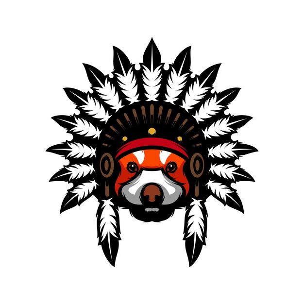 Vector nuevo vector de diseño apache panda rojo