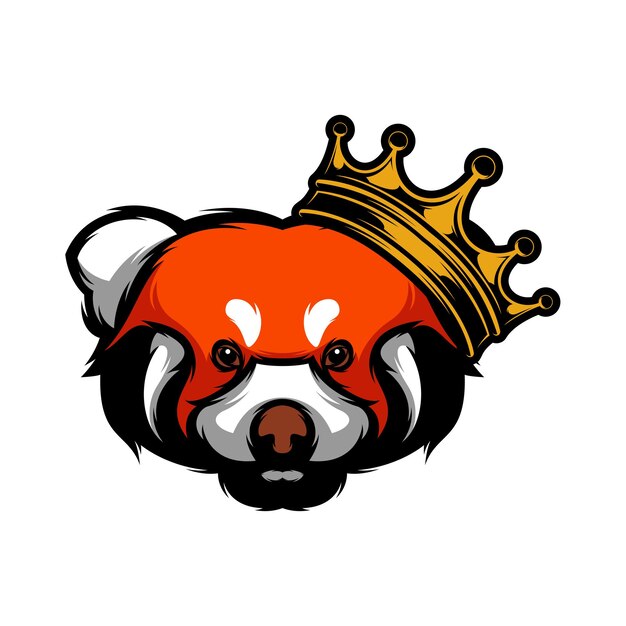 Nuevo vector de diseño de corona de panda rojo