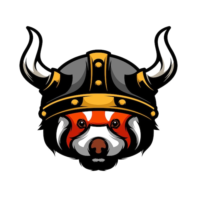 Nuevo vector de diseño vikingo panda rojo