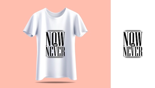 Nuevo vector de impresión de camiseta de citas tipográficas con una maqueta blanca