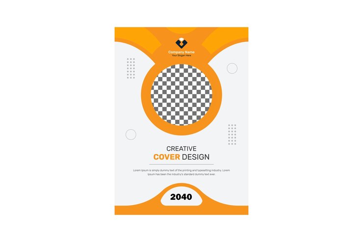 Nuevo volante, cartel de informe, volante en formato A4 con diseño de triángulos de colores