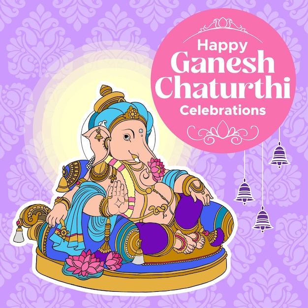 Nuevos y agradables saludos felices de ganesh chaturthi