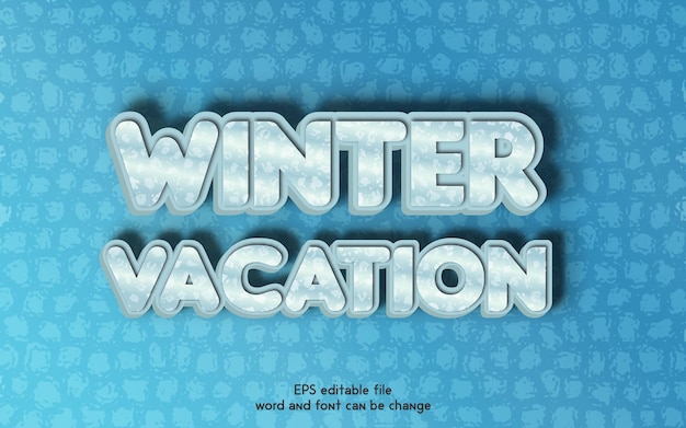 Vector nuevos efectos de texto 3d editables vectoriales de vacaciones de invierno