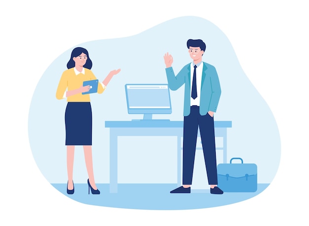 nuevos empleados que requieren en la oficina para el trabajo concepto aislado ilustración plana