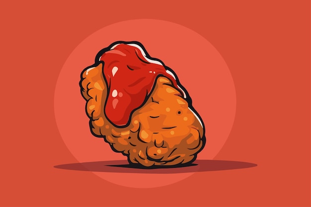 Nugget con ketchup en él