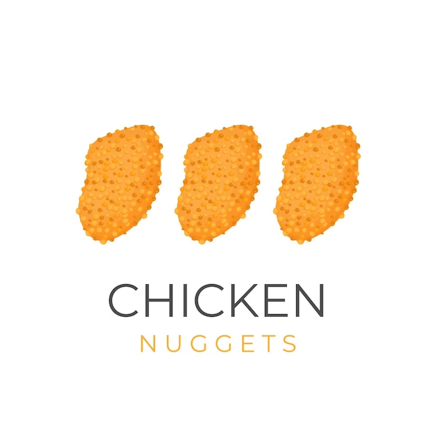 Vector nuggets de pollo de comida rápida logotipo de ilustración simple